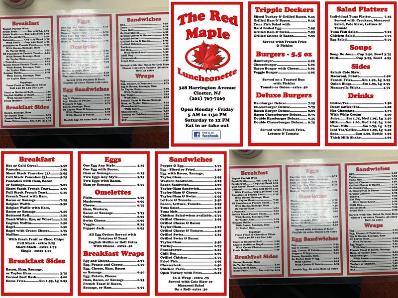Red Maple Menu