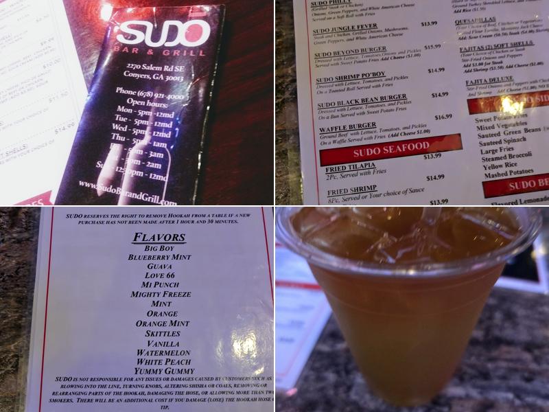 SUDO BAR & GRILL (CONYERS) Menu