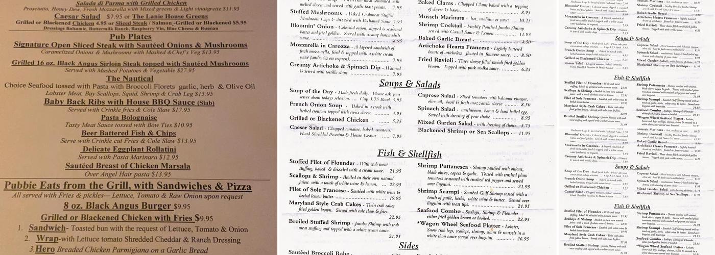 Wagon Wheel Restaurant Menu