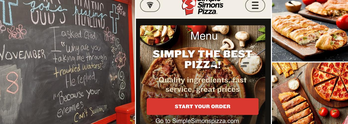 Simple Simon's Pizza Menu