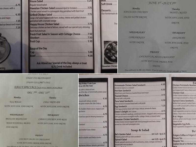 Happy House Restaurant Menu