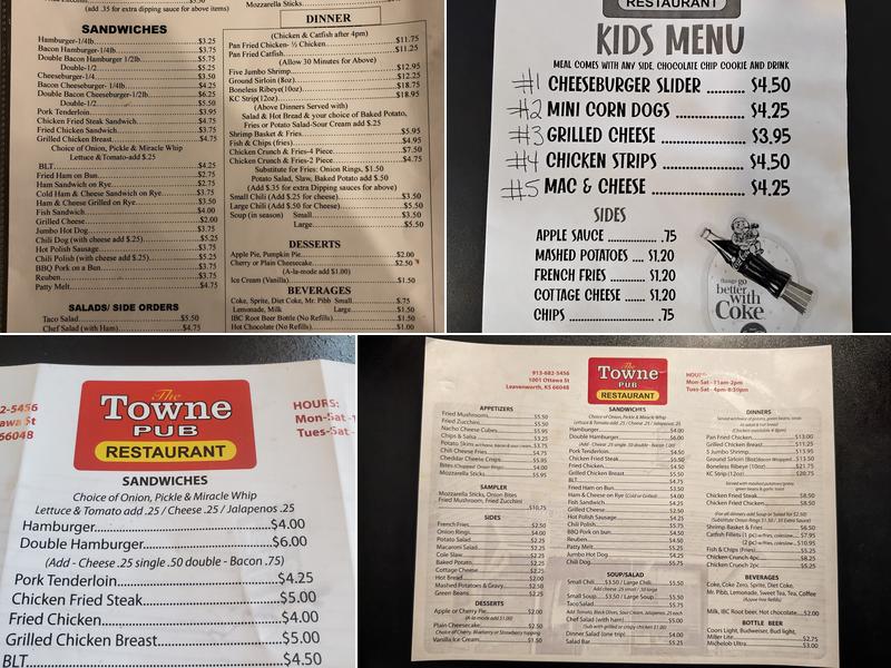 Towne Pub Menu