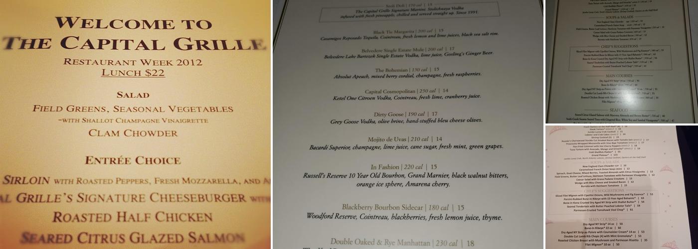 The Capital Grille Menu