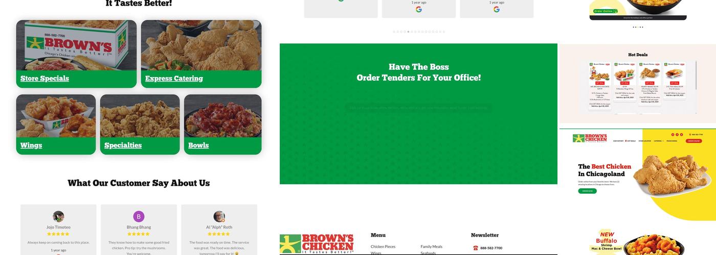 Brown's Chicken Menu