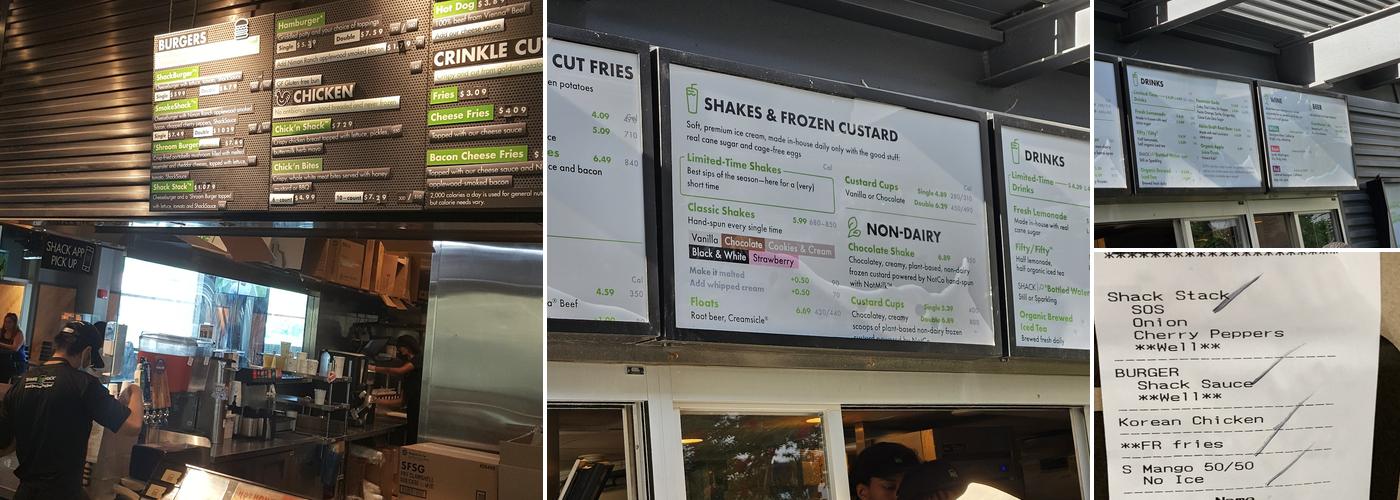 Shake Shack Queens Center Mall Menu