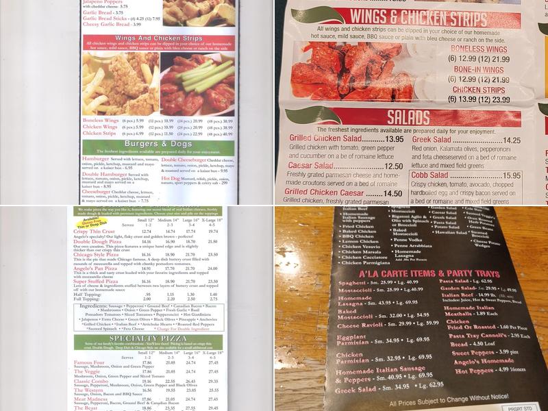 little Angelo's pizza Menu