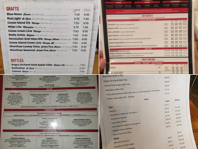 Giordano's Menu