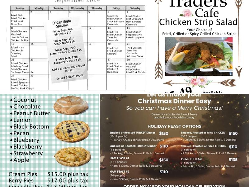 Trader's Cafe Menu