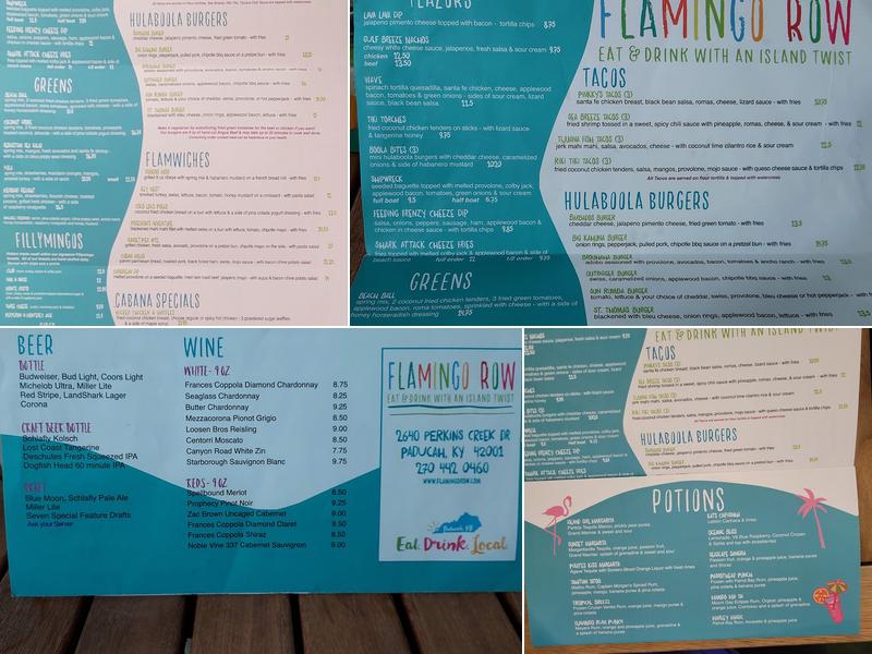 Flamingo Row Menu