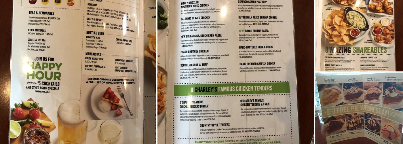 O'Charley's Restaurant & Bar Menu