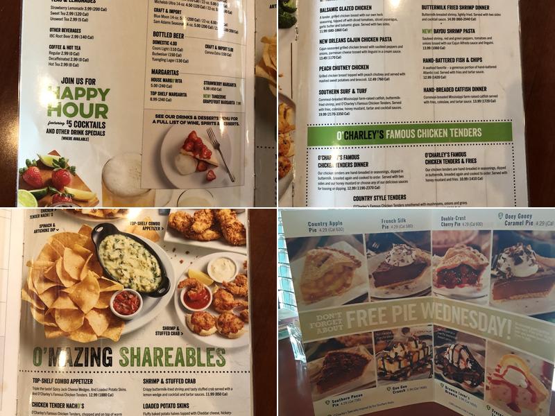 O'Charley's Restaurant & Bar Menu