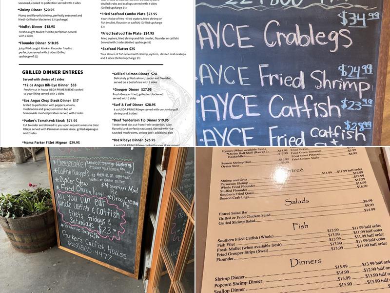 Parker’s Catfish House Menu