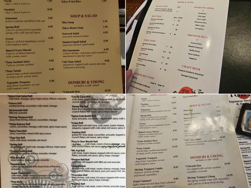 Tokyo Japanese Steak House Menu