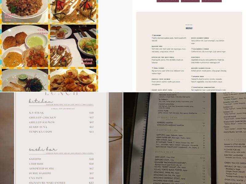 Blufish Sushi Bistro Menu