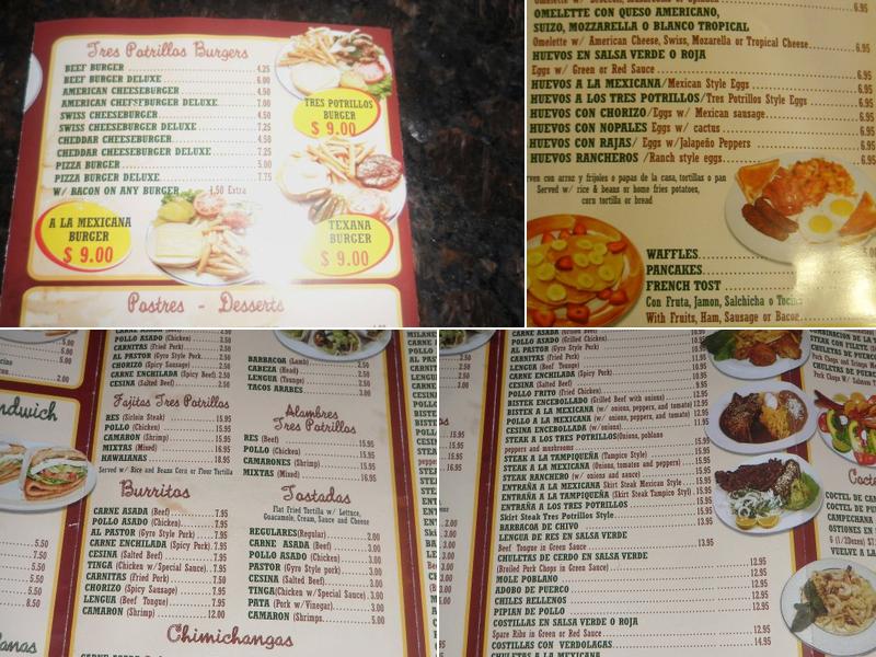 Los Tres Potrillos Menu