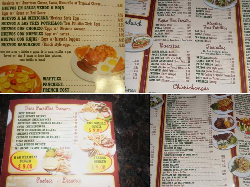 Los Tres Potrillos Menu