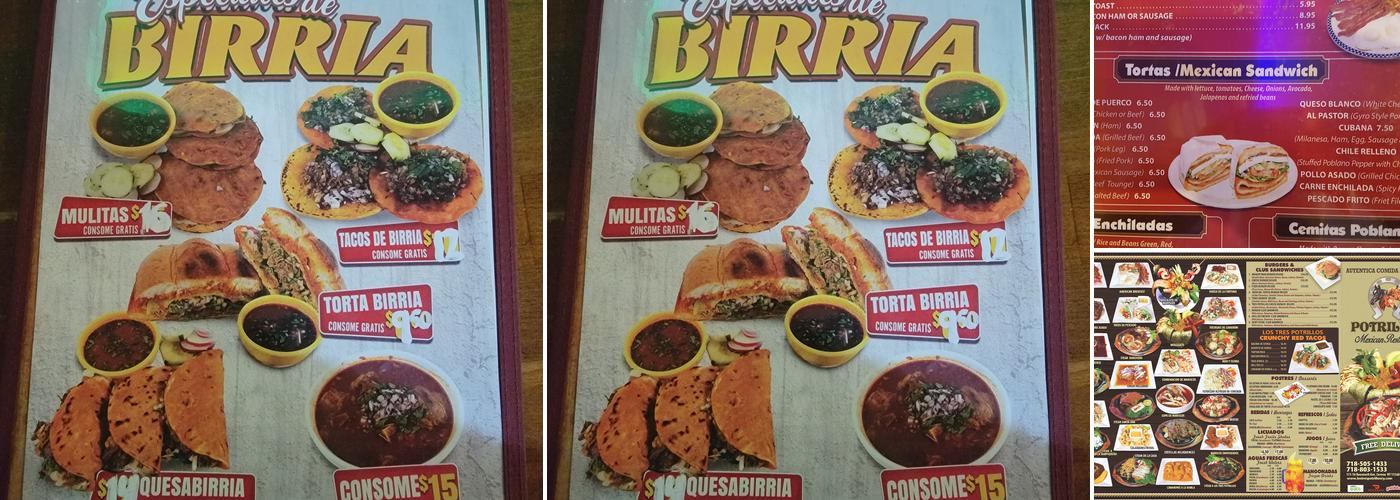 Los Tres Potrillos Menu