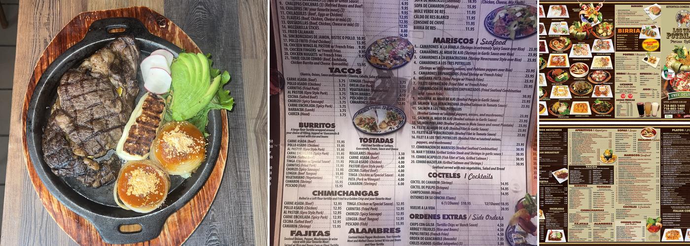 Los Tres Potrillos Menu