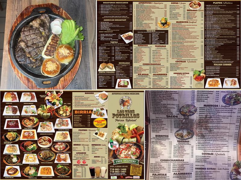 Los Tres Potrillos Menu