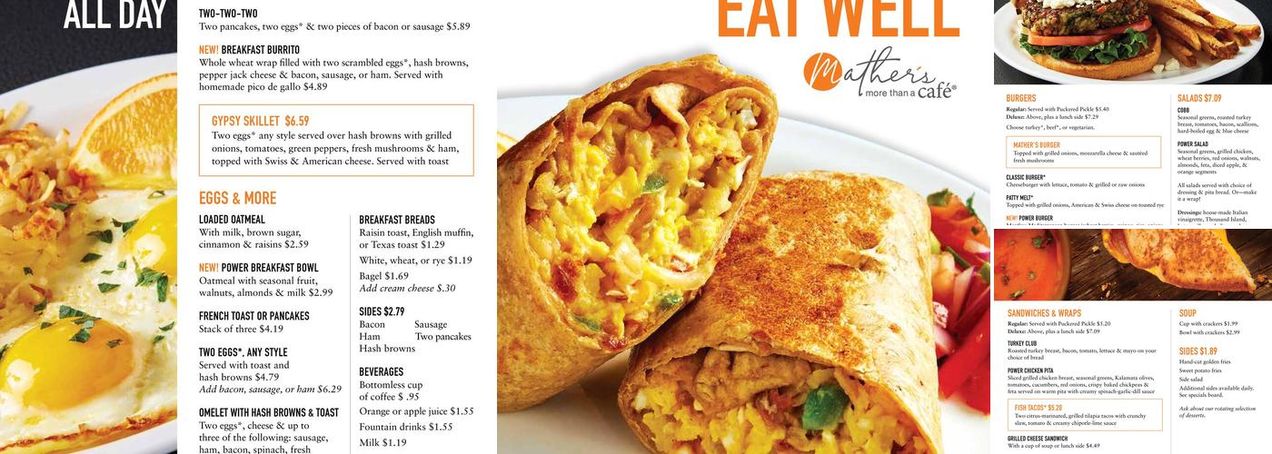 Mather’s—More Than a Café Menu