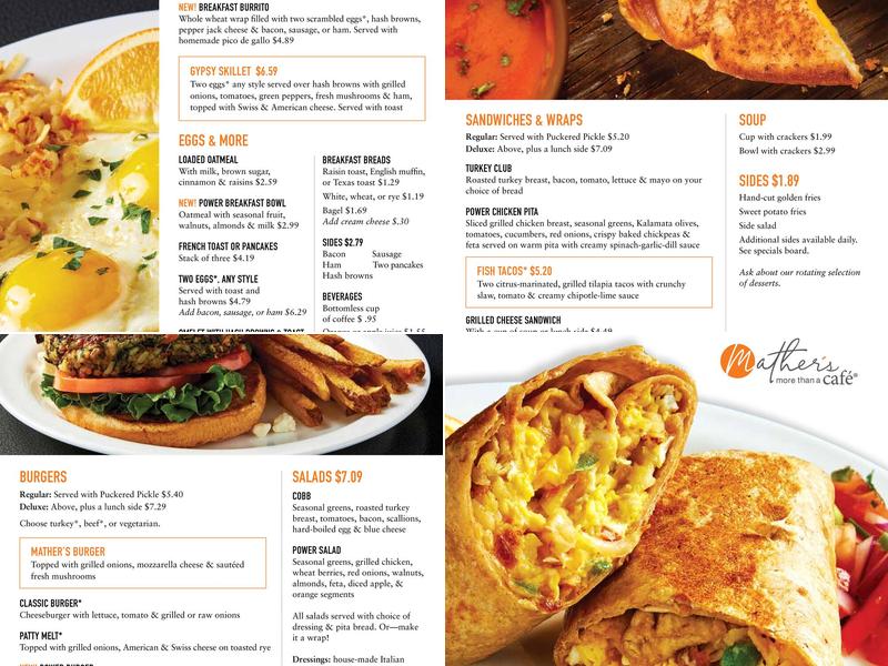 Mather’s—More Than a Café Menu