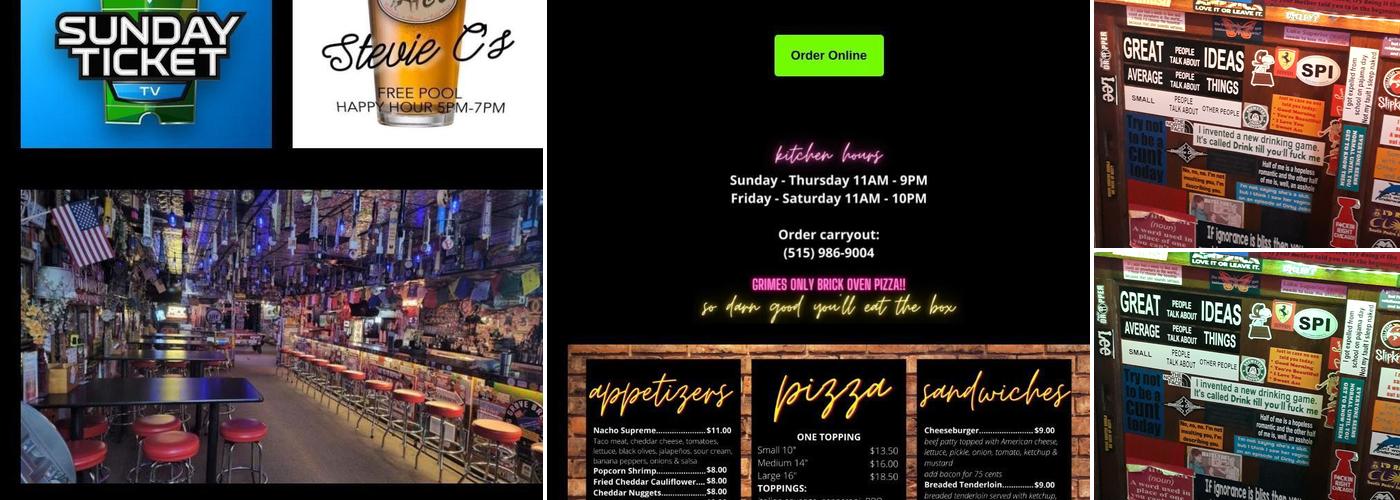 Stevie C's Menu
