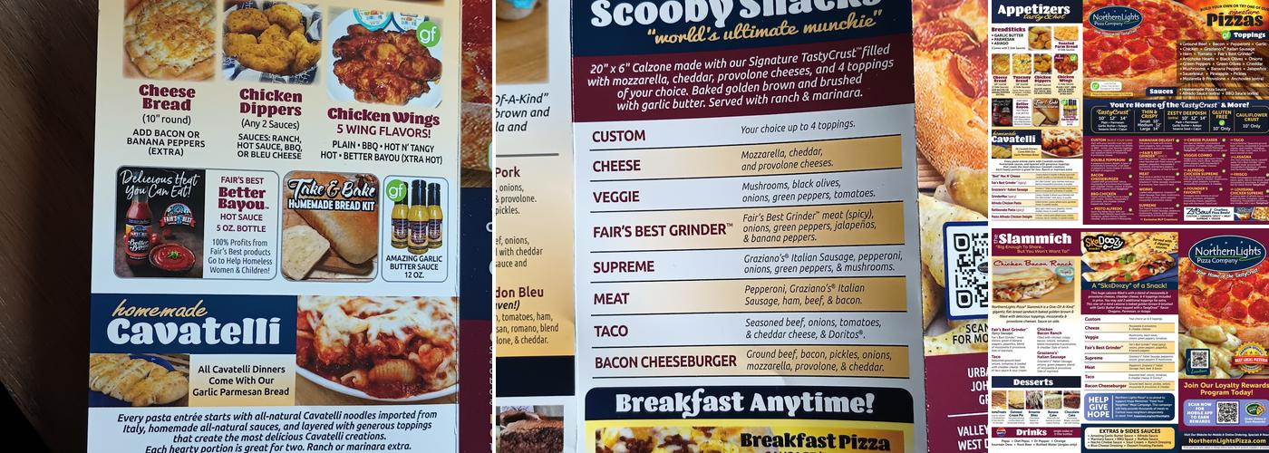 Northern Lights Pizza (104) Menu