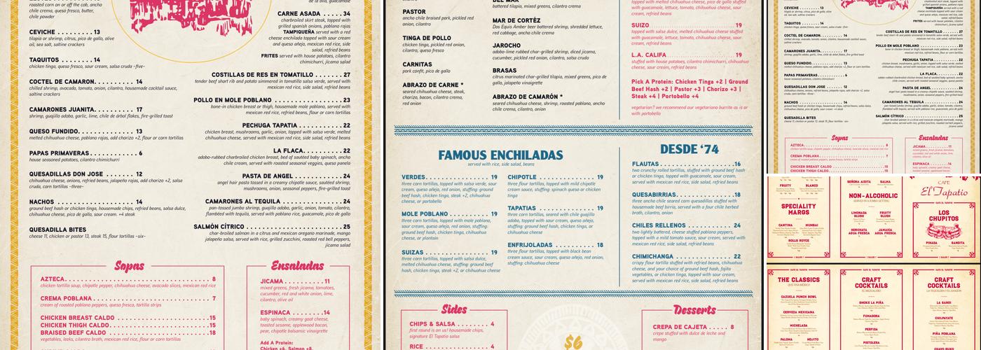 Cafe El Tapatio Menu
