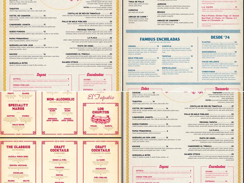 Cafe El Tapatio Menu