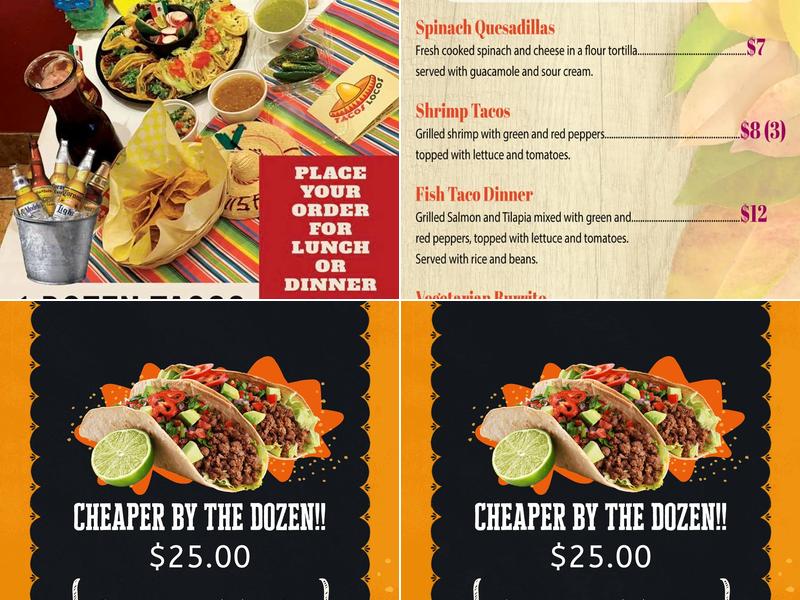 Tacos Locos Menu