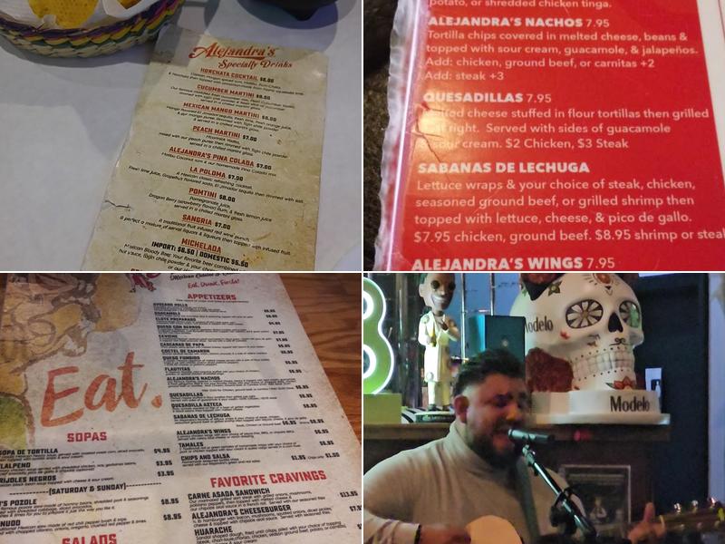 Alejandra's Mexican Restaurant Menu