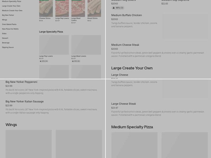 Pizza Hut Menu