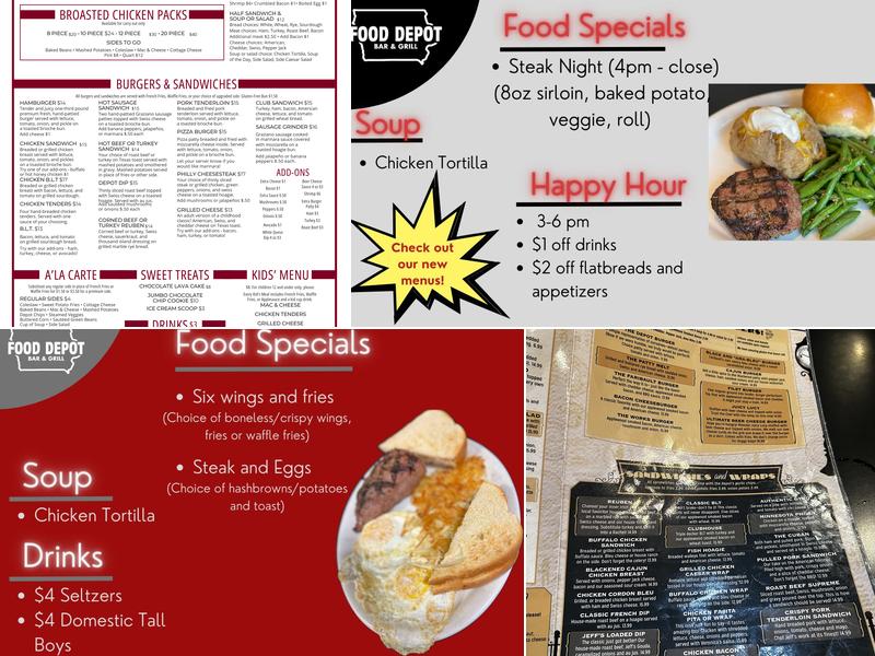 Food Depot Bar and Grill Menu