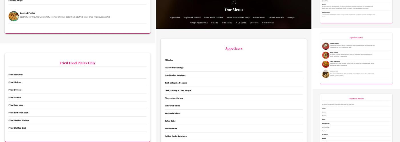 R & M's Boiling Point Menu