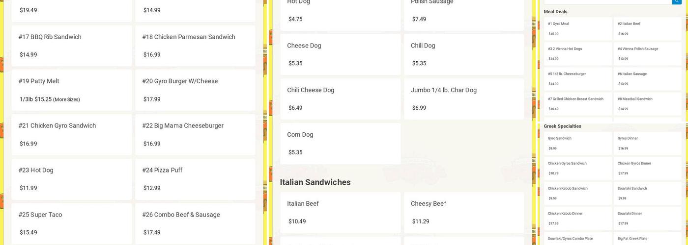 Brandy's Gyros Menu