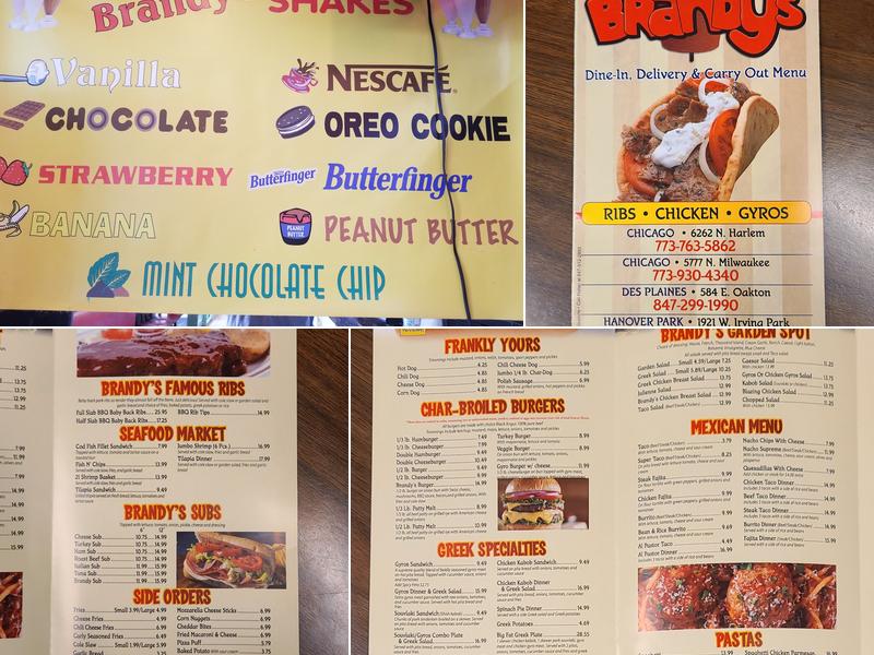 Brandy's Gyros Menu