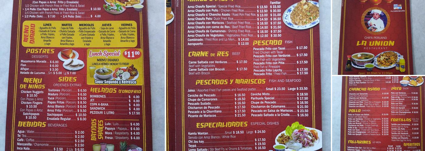 La Union Menu