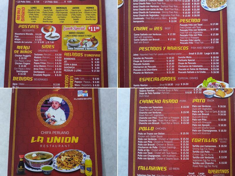La Union Menu