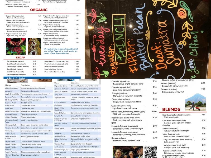 Friedrichs Coffee Menu