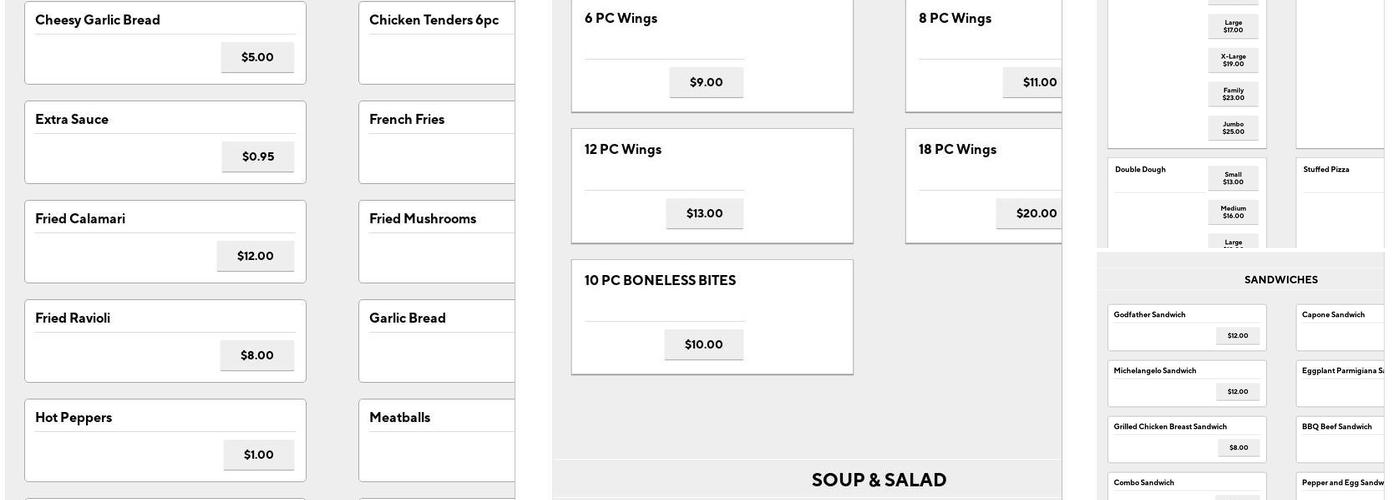 Allegretti's Pizzeria & catering Menu