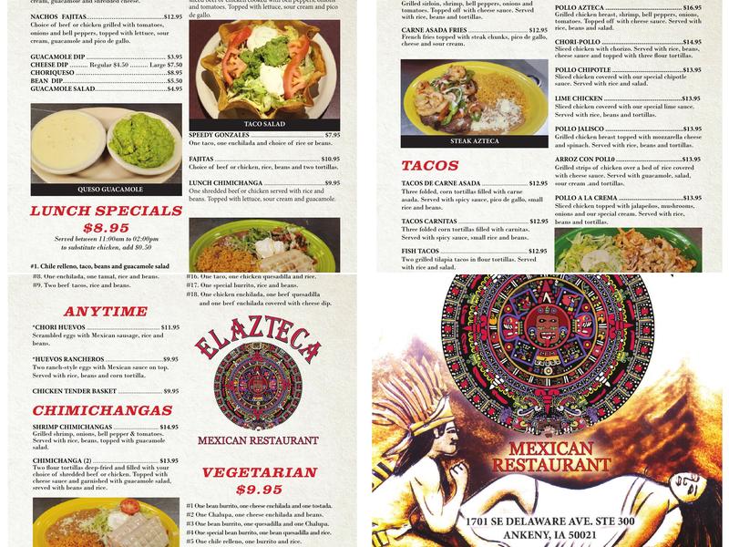 El Azteca Menu