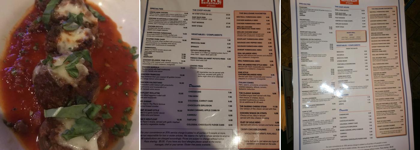 The Pine Restaurant of Queens Menu