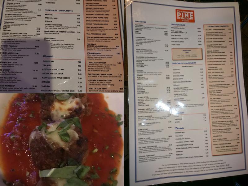 The Pine Restaurant of Queens Menu