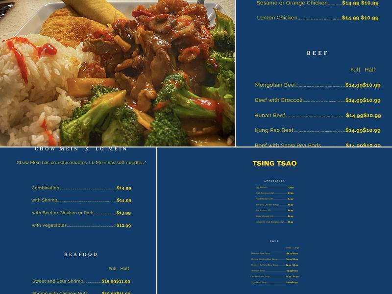Tsing Tsao Menu