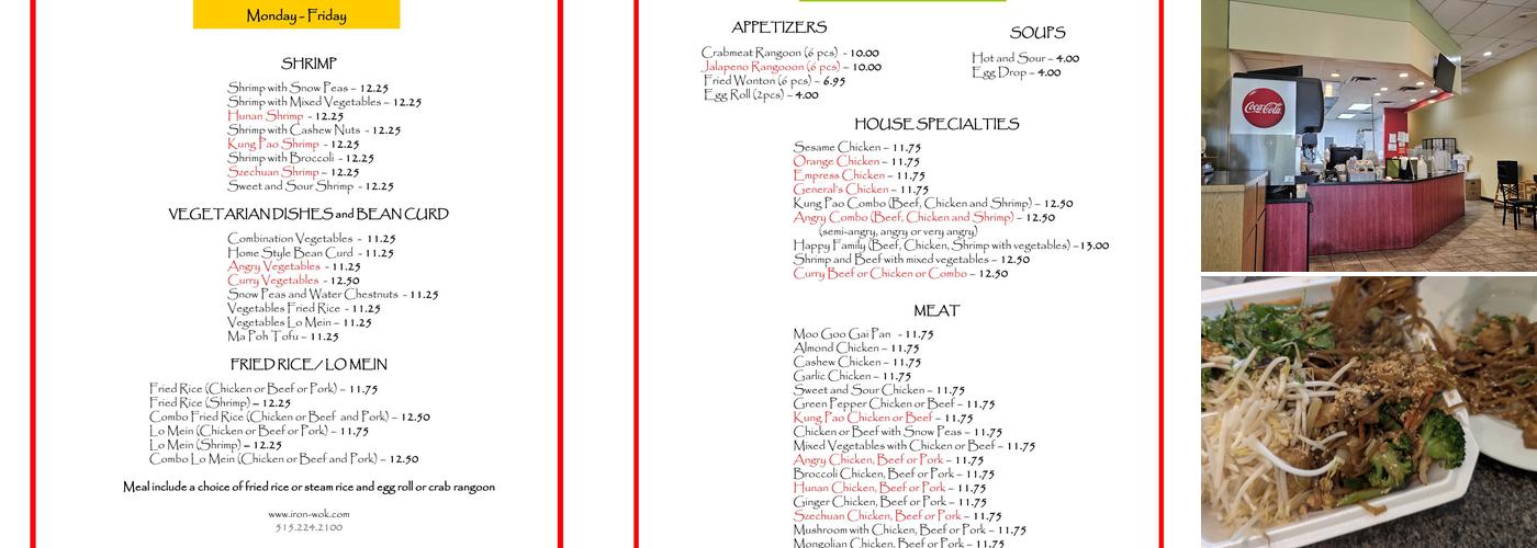 Iron Wok Menu