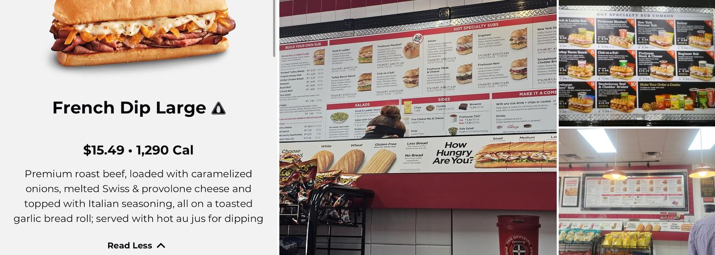 Firehouse Subs Foley Menu