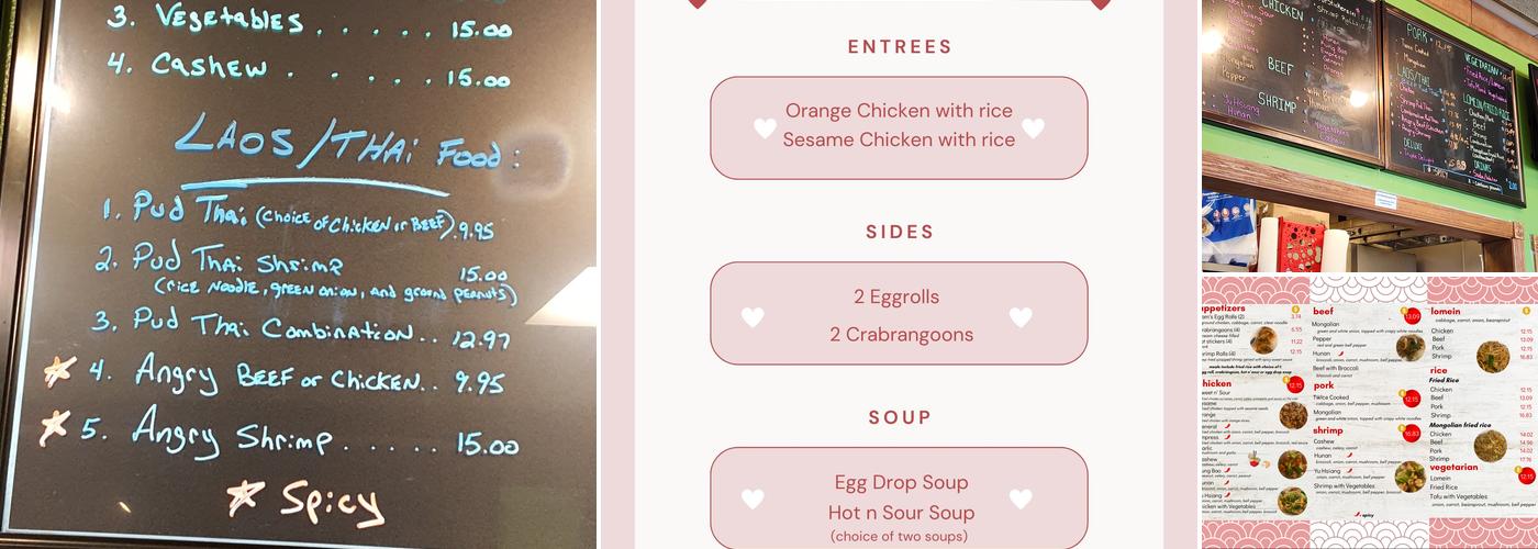 Sam's Fine Food & Egg Rolls Menu