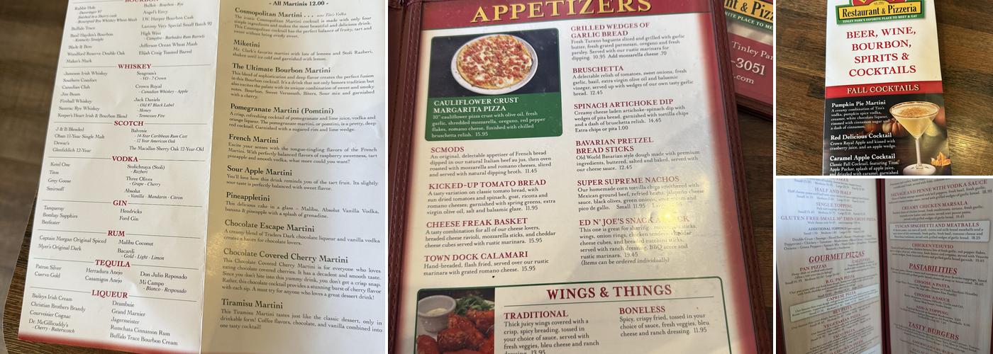 Ed & Joe's Restaurant & Pizzeria Menu