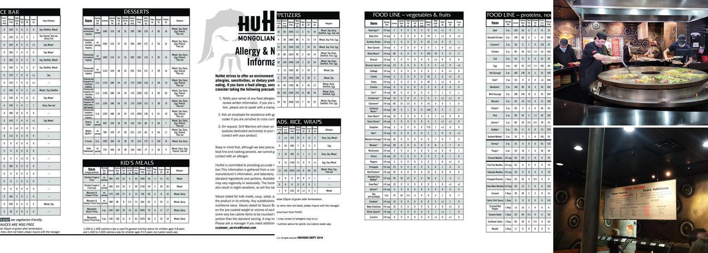 HuHot Mongolian Grill Menu