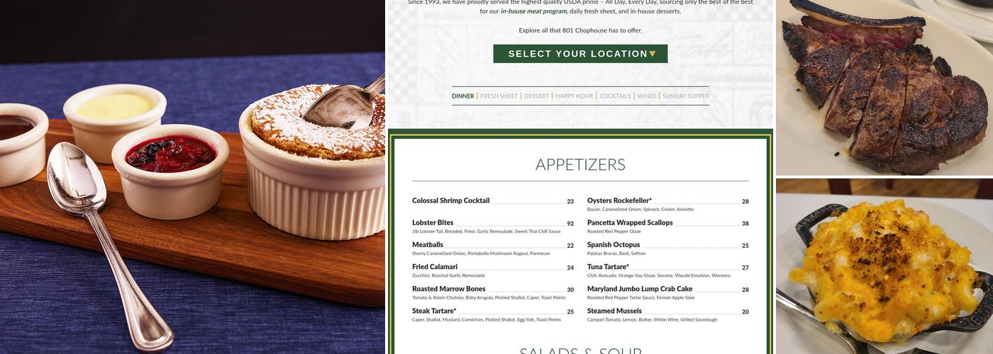 801 Chophouse Menu